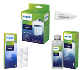 Servisná sada pre kávovary Philips / Saeco – AquaClean filter, odvápňovač, čistiace tablety, mazivo